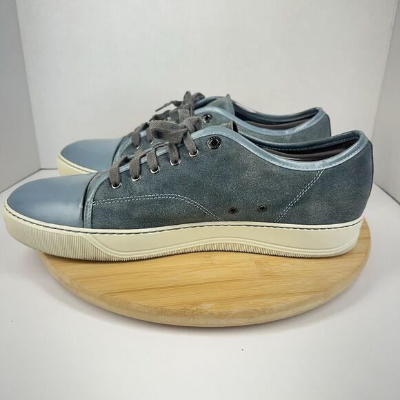 Lanvin DBB1 Suede And Patent Leather Sneakers Shoes Men's Size 12EU 13US Gray - Picture 11 of 15